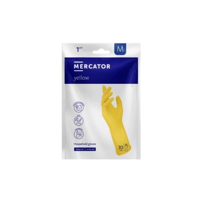 Gumikesztyű M háztartási Mercator_sárga