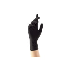 Gumikesztyű nitril púdermentes L 100 db/doboz, GMT Super Gloves fekete