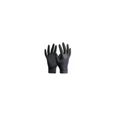 Gumikesztyű nitril púdermentes M 100 db/doboz, GMT Super Gloves fekete