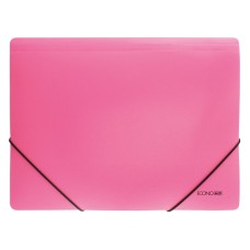 Gumis mappa A4, PP prespánmintás, Economix rózsaszín