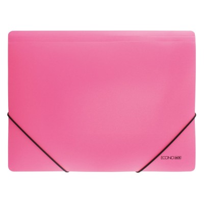 Gumis mappa A4, PP prespánmintás, Economix rózsaszín