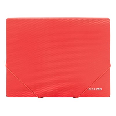 Gumis mappa A4, PP rombuszmintás, Economix piros