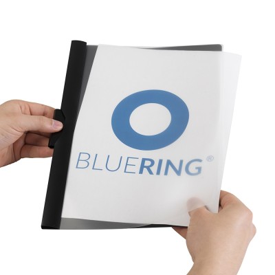 Gyorsfűző klip mappa A4, műanyag 60laphoz fém klippes Bluering® fekete