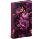 Határidőnapló mágnessel záródó, heti, fehér lapokkal Purple Flowers 130x210 mm, Presco