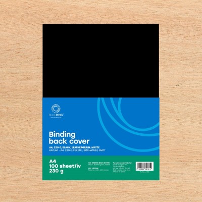 Hátlap, A4, 230 g. bőrhatású 100 db/csomag, Bluering® fekete