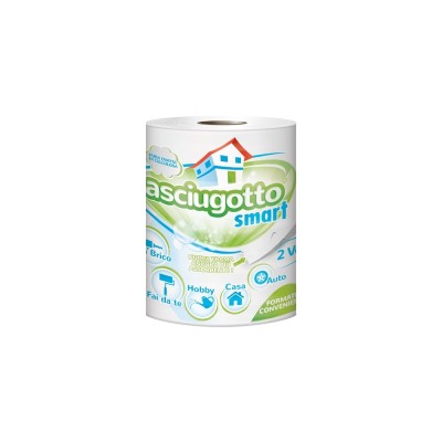 Papírtörlő konyhai 2 rétegű átmérő: 23 cm 126 lap/70 m/tek 1 tekercs/csomag Asciugotto Smart Paperdi_AD8G280F1/1 fehér