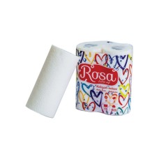 Papírtörlő konyhai 2 rétegű átmérő: 10,2 cm 50 lap/10,5 méter/tekercs 2 tekercs/csomag Rosa Extra Soft_K042 fehér