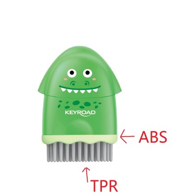 Hegyező 1 lyukú radírral és porkefével 24 db/display Keyroad Rocky Docky vegyes színek