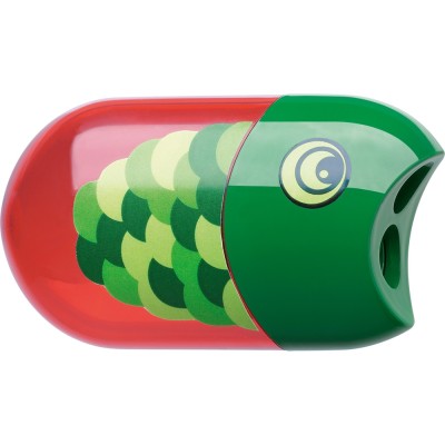 Hegyező dupla tartályos radírral Faber-Castell hal mintás