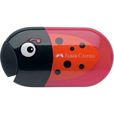 Hegyező dupla tartályos radírral Faber-Castell katica mintás