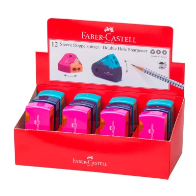 Hegyező dupla tartályos SLEEVE Faber-Castell trendi rózsaszín/narancs,türkiz/világoszöld,kék/világoskék színben
