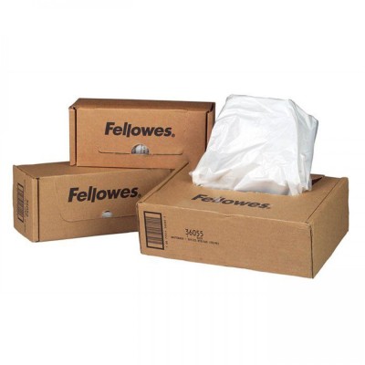 Hulladékgyűjtő zsákok iratmegsemmisítőhöz, 30 literes kapacitásig, Fellowes® 100 db/csomag