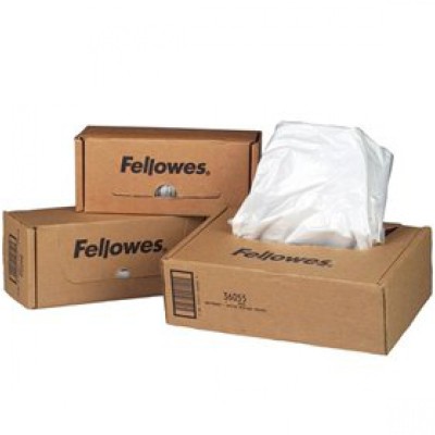 Hulladékgyűjtő zsákok iratmegsemmisítőhöz, 30-35 literes kapacitásig, Fellowes® 100 db/csomag