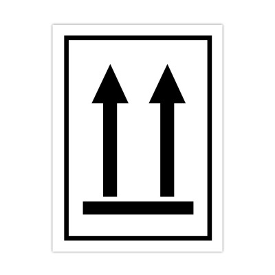 Etikett információs címke, 75x100mm, papír,  Csomag helyzete fölfelé 300címke/tekercs