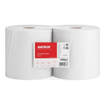 Ipari törlő 2 rétegű tekercses átmérő: 28 cm 1040 lap/260 méter/tekercs 2 tekercs/karton Katrin_458637 fehér