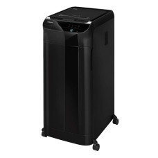 Iratmegsemmisítő, 600lap, mikrokonfetti vágás 2x12mm, Fellowes® AutoMax 600M, fekete