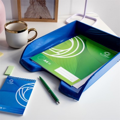 Irattálca műanyag 550 extra széles 345x270x67mm, Bluering®, áttetsző kék