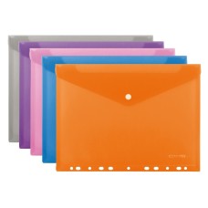 Irattartó tasak A4, PP lefűzhető 180 mikron 305x230 mm átlátszatlan 12db/csom Economix vegyes színek