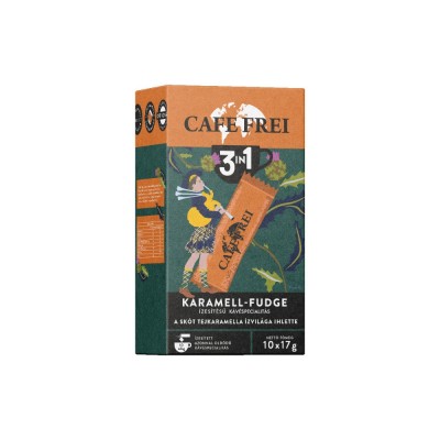 Kávé instant, 10 x 17g, 3in1 Cafe Frei Skót Karamell-Fudge