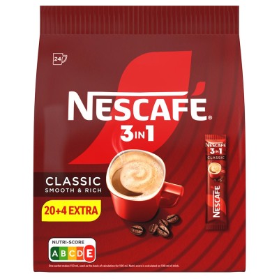 Kávé instant, 24 x 16,5g, 3in1 Nescafé Classic
