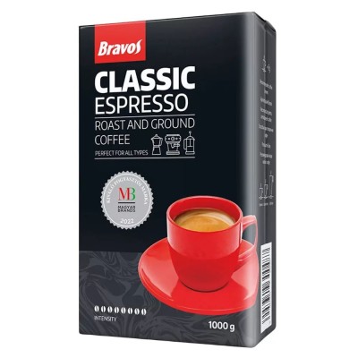 Kávé őrölt Classic Espresso 1000 g Bravos