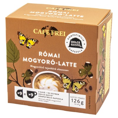 Kávékapszula, Dolce Gusto kompatibilis, Cafe Frei Római mogyoró-latte 9db kapszula