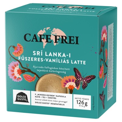 Kávékapszula, Dolce Gusto kompatibilis, Cafe Frei Srí Lanka-i fűszeres-vaníliás latte 9db kapszula