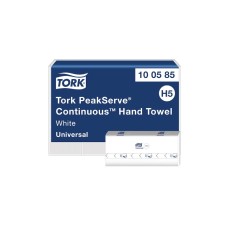 Kéztörlő 1 rétegű Z hajtogatott 410 lap/csomag 20,1 x 22,5 cm 12 csomag/karton Universal PeakServe® H5 Tork_100585 fehér