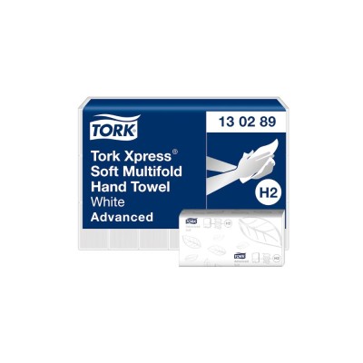 Kéztörlő 2 rétegű hajtogatású 180 lap/csomag 21 cs/karton Advanced Xpress® Soft Multifold H2 TORK_130289 fehér