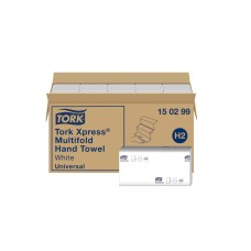 Kéztörlő 2 rétegű Z hajtogatott 237 lap/csomag 21,3 x 23,4 cm 20 csomag/karton Universal Xpress® H2 Tork_150299 fehér