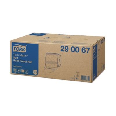 Kéztörlő 2 rétegű tekercses átmérő: 19 cm 150 m/600 lap/tekercs 6 tekercs/karton Advanced H1 Matic Sof Tork_290067 fehér