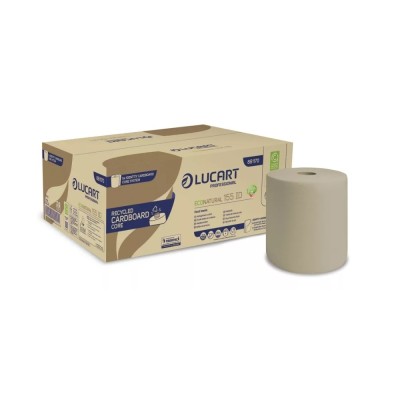 Kéztörlő 2 rétegű tekercses átmérő: 19 cm 155 m 6 tekercs/karton EcoNatural 155 ID Lucart_861170 barna