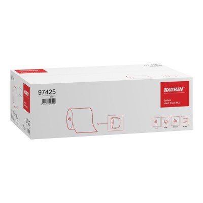 Kéztörlő 2 rétegű laponkénti átmérő: 19 cm 889 lap/200 méter/tekercs 6 tekercs/karton System Katrin_97425 fehér Kéztörlő 2 rétegű laponkénti átmérő: 19 cm 889 lap/200 méter/tekercs 6 tekercs/karton System Katrin_97425 fehér
