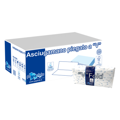 Kéztörlő 2 rétegű V hajtogatású 100 % cellulóz 210 lap/csomag 15 csomag/karton Paperdi_AV81621 fehér