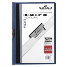 Klip mappa 30lap Durable Duraclip®, sötétkék