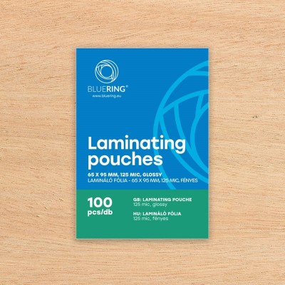 Lamináló fólia 65x95mm, 125 micron 100 db/doboz, Bluering®