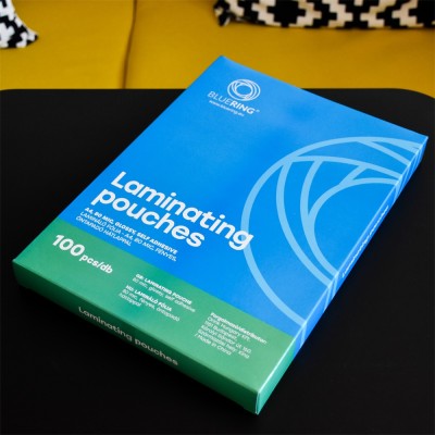 Lamináló fólia A4, 80 micron öntapadó hátlappal 100 db/doboz, Bluering®