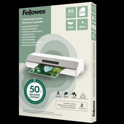 Lamináló fólia A5, 80mic. 100 db/doboz, Fellowes Light