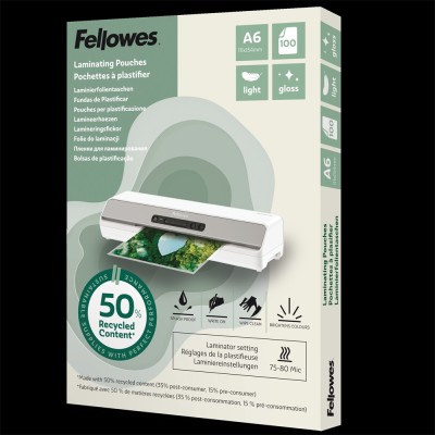 Lamináló fólia A6, 80mic. 100 db/doboz,Fellowes