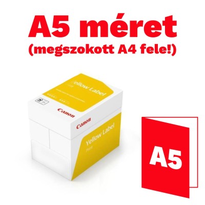 Másolópapír A5, 80g, Canon Yellow Label 500ív/csomag