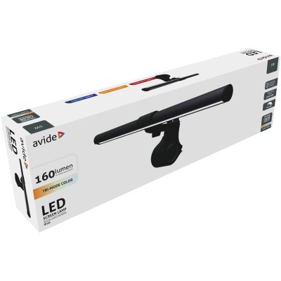 Monitor lámpa, LED, USB, 5W, AVIDE, fekete Monitor lámpa, LED, USB, 5W, AVIDE, fekete