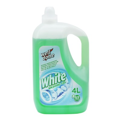 Mosógél 4 liter (53 mosás) fehér ruhákhoz Well Done Fine White