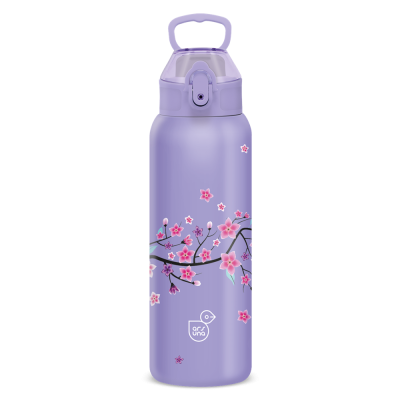 Műanyag duplafalú fémkulacs 700ml Ars Una Snow Flower-purple