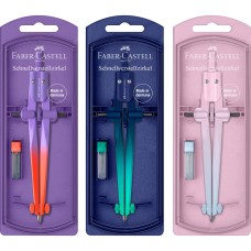 Műszaki körző készlet gyorsállítóval STREAM Flow Edition+kiegészítőkkel színátmenet vegy.szín Faber-Castell