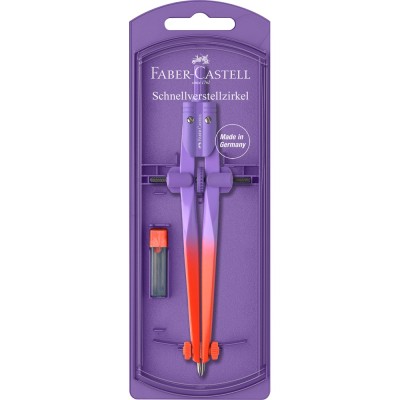Műszaki körző készlet gyorsállítóval STREAM Flow Edition+kiegészítőkkel színátmenet vegy.szín Faber-Castell