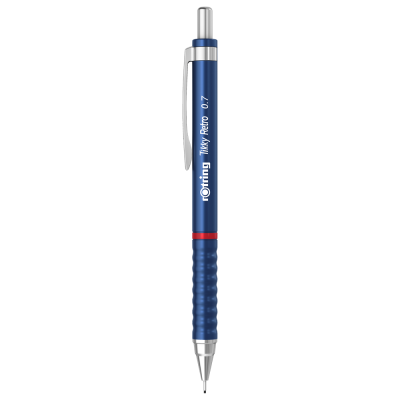 Nyomósirón 0,7mm, kék test, Rotring Tikky Retro