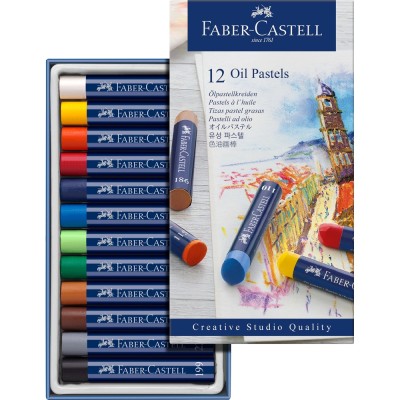 Olajpasztell kréta készlet hengeres test CREATIVE STUDIO Faber-Castell 12klf.szín