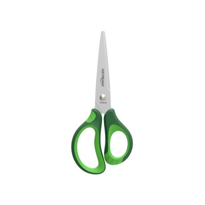 Olló, 15 cm, hegyes, 1 db/bliszter, Keyroad Soft Grip, vegyes színek