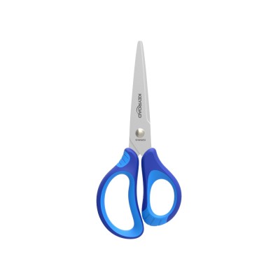 Olló, 15 cm, hegyes, 1 db/bliszter, Keyroad Soft Grip, vegyes színek