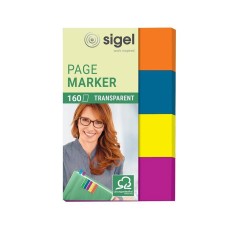 Öntapadós oldaljelölő SIGEL HN614 50x80mm 4x40lap áttetsző